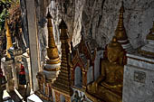 Inle Lake Myanmar. Pindaya, the famous Shwe Oo Min pagoda. The entrance of the cave. 